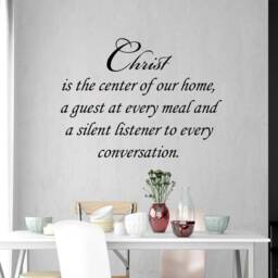 Christ Is The Center Of Our Home Scripture Wall Decal - Christian Faith Stickers Vinyl Lettering - Vwaq - thumbnail 2