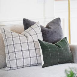 Brady -- - Natural Sherpa Pillow Cover Natural Gray Fuzzy Grey - thumbnail 3