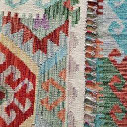 Tribal Kilim Rug, Handmade Artisan Afghan Turkish Scandinavian Navajo Bohemian Flatweave Wool Multicolour Rug 177x124 cm - thumbnail 3