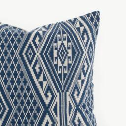 Handspun Indigo Kilim Pillow Cover 20x20, Ethnic Tribal Woven Cotton - thumbnail 2