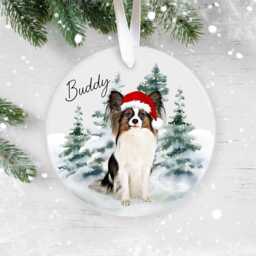 Personalised Papillon Christmas Ornament - Custom Dog Bauble With Name 38 Different Breeds - thumbnail 1