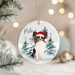 Personalised Papillon Christmas Ornament - Custom Dog Bauble With Name 38 Different Breeds - thumbnail 3