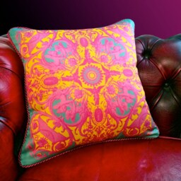 Angela Pillow - Aqua/Pink/Yellow - thumbnail 2