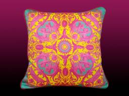 Angela Pillow - Aqua/Pink/Yellow - thumbnail 1
