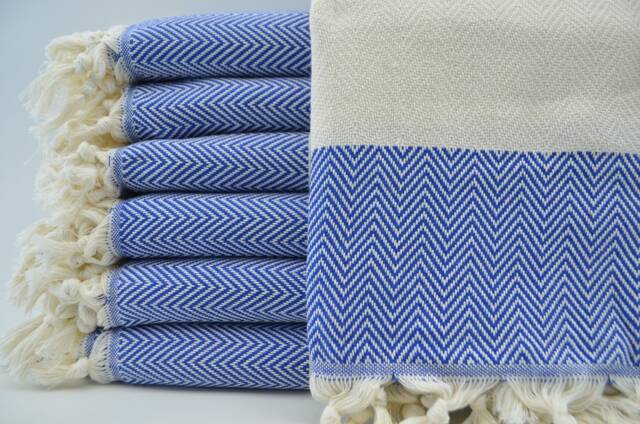 "Turkish Towel, Saks Blue Towel, Turkish Dowry, Soft Towelbeach Peshtemal, 40""x70" - image 1