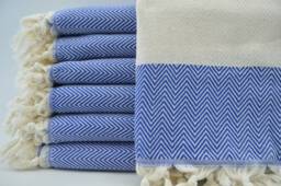 "Turkish Towel, Saks Blue Towel, Turkish Dowry, Soft Towelbeach Peshtemal, 40""x70" - thumbnail 1