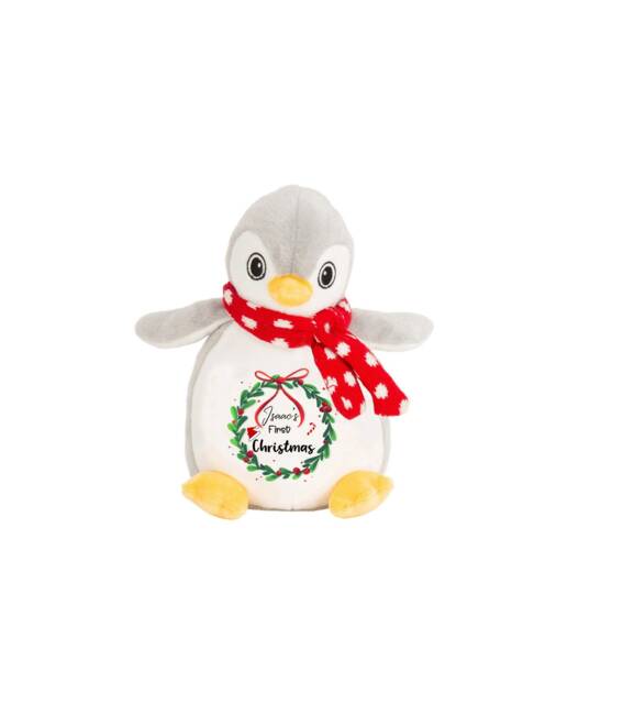 Personalized First Christmas Penguin Plush, Baby Keepsake Gift