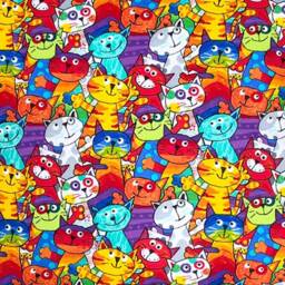 Fun Design With A Crazy Collection Of Alley Cats Cushion Cover Fits 18 - thumbnail 3