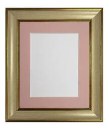Scandi Cream & Gold Photo Picture Frame With A Pink Mount, Poster Frame, Art Frames