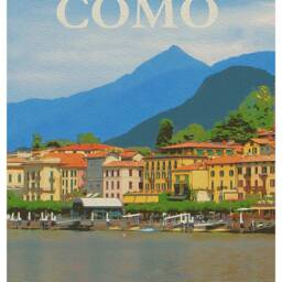 Bellagio Painting Vintage Lago Di Como Travel Print - thumbnail 2