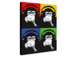 Dj Monkey Pop Art Print - Banksy Style Canvas, Photo, Poster - thumbnail 1