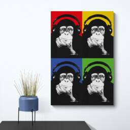 Dj Monkey Pop Art Print - Banksy Style Canvas, Photo, Poster - thumbnail 2