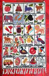 Handmade Wool Alphabet Kids Rug Crewel Embroidered Play Carpet - thumbnail 1