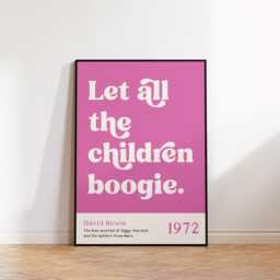 Let All The Children Boogie Gicl??e Print, Light Pink, David Bowie Starman Lyrics, Music Lyric Unframed, A1/A2/A3/A4/A5, Poster - thumbnail 3
