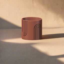 Indoor Matte Mustard Planter, 3D Printed Planter With Drainage, Unique Decor, Saucer, Nordic Rainbow - thumbnail 3