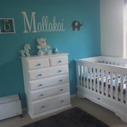 Baby Quilt Blanket, Elephant Bedding, Turquoise Chocolate Brown Nursery Decoration - thumbnail 2