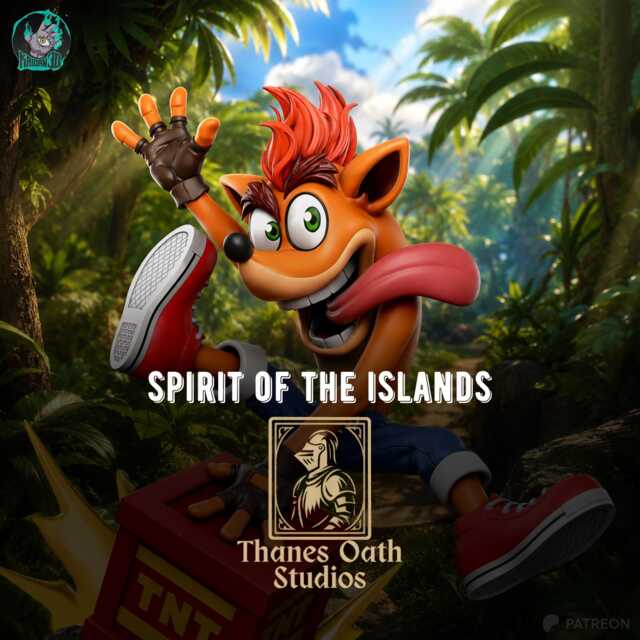 Spirit Of The Islands - Platform Hero Cartoon Crash Bandicoot Resin Figure 16K - image 1