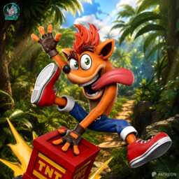 Spirit Of The Islands - Platform Hero Cartoon Crash Bandicoot Resin Figure 16K - thumbnail 2