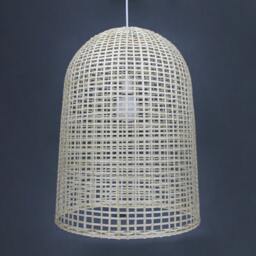 Natural Bamboo Pendant Light U-Shaped Lampshade - 17.7 Inches - thumbnail 3