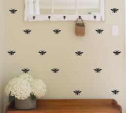 Bee Vinyl Wall Decal- Honey - Gold Metallic- Designer Decor-Home Decor-Bedroom Decor- Decor - thumbnail 1