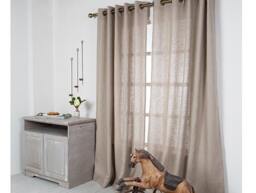 Linen Curtain-Extra Large Curtain-Washed Linen Panel-Linen Panel in Natural - Window Curtain With Grommets - thumbnail 2