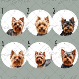 Personalised Yorkshire Terrier Bauble, Digital Illustration Yorkie Dog Real Glitter Name Christmas Pet Gift Ideas Lover Owner - thumbnail 2