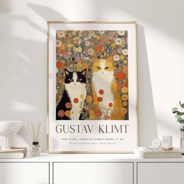 Gustav Klimt, Klimt Poster, Museum Exhibition Wallart Print, Poster Tree Of Life, Cat Art - image 1