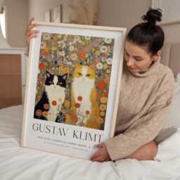 Gustav Klimt, Klimt Poster, Museum Exhibition Wallart Print, Poster Tree Of Life, Cat Art - thumbnail 2