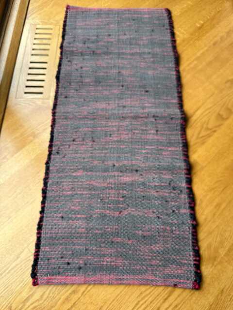 "Black, Red, Black & Red Cotton Rug, 49 1/2"" L X 20" - image 1