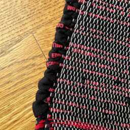 "Black, Red, Black & Red Cotton Rug, 49 1/2"" L X 20" - thumbnail 2