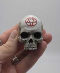 Solid Tiny Human Half Skull Ornament. Small Replica Plaster Of Paris Skull - thumbnail 1