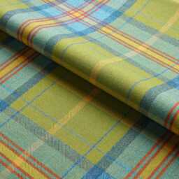 Green Check Shetland Wool Cushion - Feather Filled Velvet Back - 45x45cm Tartan Made in England - thumbnail 2