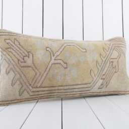 Kilim Lumbar Pillow Cover - 12x24 Inch Vintage Turkish Home Decor - thumbnail 3