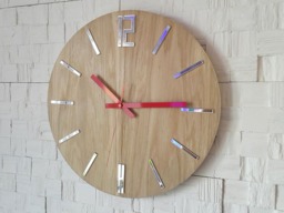 Large Wood Wall Clock Mirror Gift Decor Unique Oak 13, 19