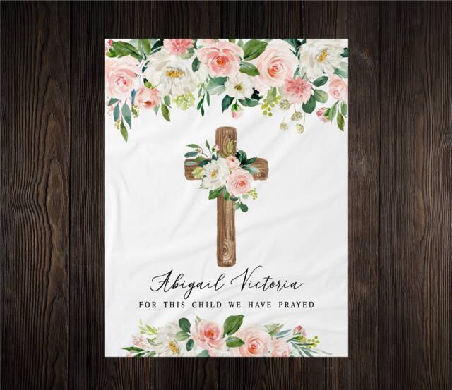 Personalized Baby Name Blanket, Gift, Custom Coming Home Hospital For This Child We Have Prayed, Baptism Gift - image 1