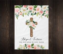 Personalized Baby Name Blanket, Gift, Custom Coming Home Hospital For This Child We Have Prayed, Baptism Gift