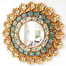 "Peruvian Mirrors ""Turquoise Pink 40cm"