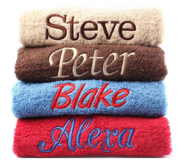 Personalised Face Cloth Towel Ideal Gift Any Name 100% Egyptian Cotton 12 Colour Towels Available - image 1