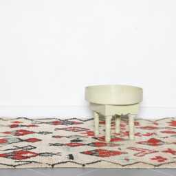Vintage Berber Rug Handmade Moroccan Wool Carpet, Tribal Geometric Design - 215x130cm - thumbnail 2
