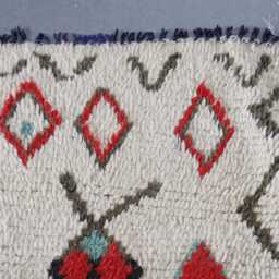 Vintage Berber Rug Handmade Moroccan Wool Carpet, Tribal Geometric Design - 215x130cm - thumbnail 4