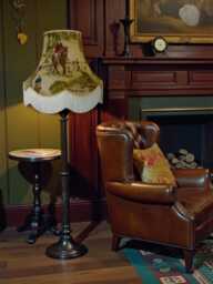 Fox Hunting Scene Lampshade Handmade UK Traditional Fabric Lampshade, Floor Lamp Shade