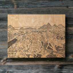 Grand Targhee Wyoming Ski Trail Map - Engraved Wood Wall Art, Winter Sport Cabin Decor, Snowboard Mountain Trail, Personalized Family Gift - thumbnail 2
