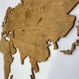 Wooden World Map Wall Art - Beech Plywood, Travel Decor - thumbnail 4