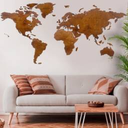 Wooden World Map Wall Art - Beech Plywood, Travel Decor - thumbnail 3