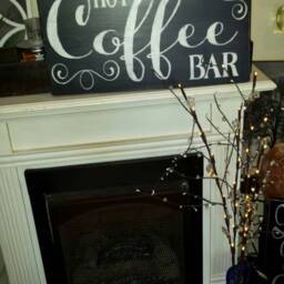 Coffee Bar Sign Distressed Wood Large Wall Hanging Primitive Kitchen Decor Rustic Decoration Wedding Housewarming Gift - thumbnail 4