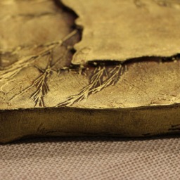 Bas Relief Wall Sculpture Autumn Grasses & Ferns Original Art Piece Unique Home Decor Office Nature Enthusiast Gift Idea Gold Tile - thumbnail 4