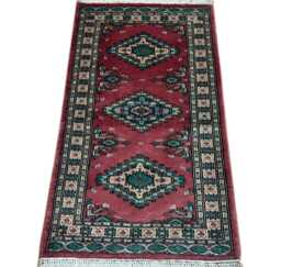 2x4 Pink Color Bokhara Rug - 0.60x1.20 Bedroom Luxury Area Turkish Fine Quality Afghan