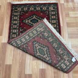 2x4 Pink Color Bokhara Rug - 0.60x1.20 Bedroom Luxury Area Turkish Fine Quality Afghan - thumbnail 4