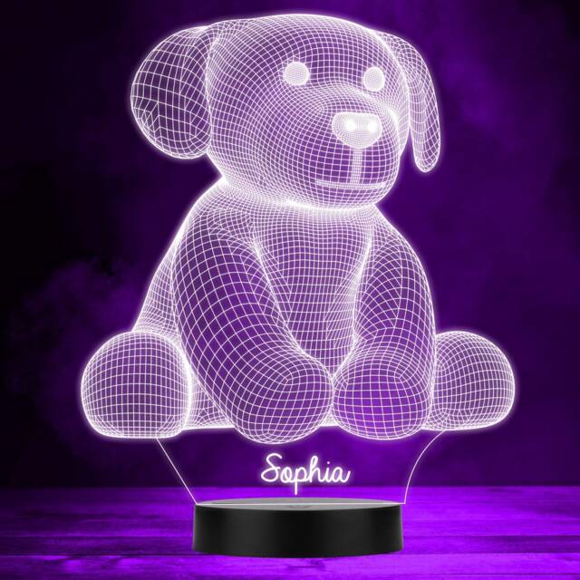 Geometric Toy Dog Personalised Gift Colour Changing Led Lamp Night Light - image 1