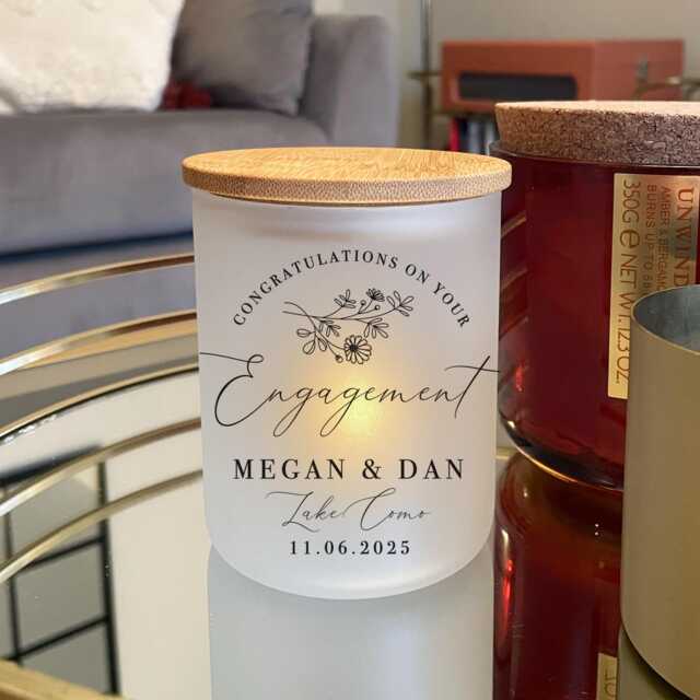 Personalised Engagement Candle Jar - Gifts Gift Box Engaged Wedding Favours Congratulations On Your - image 1